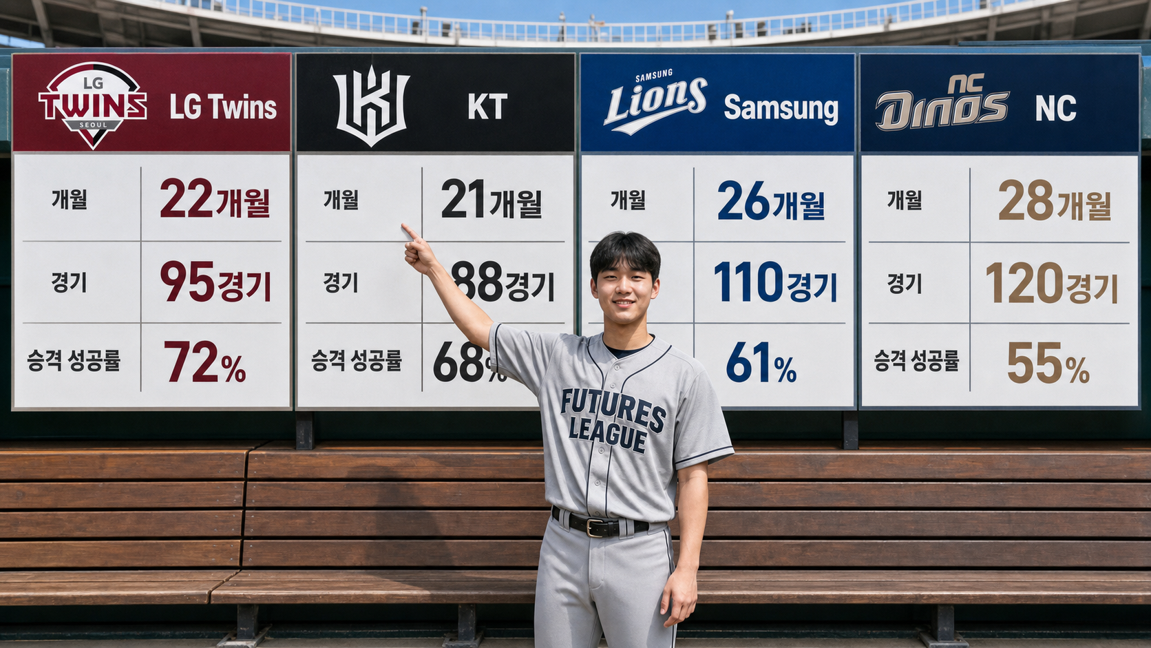 KBO 유망주 1군 데뷔 기간